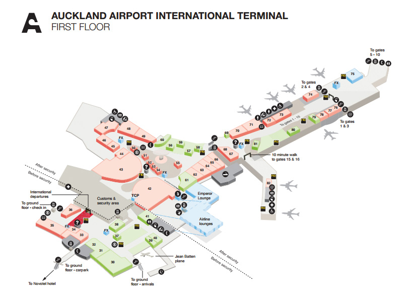 Airport maps Auckland Airport