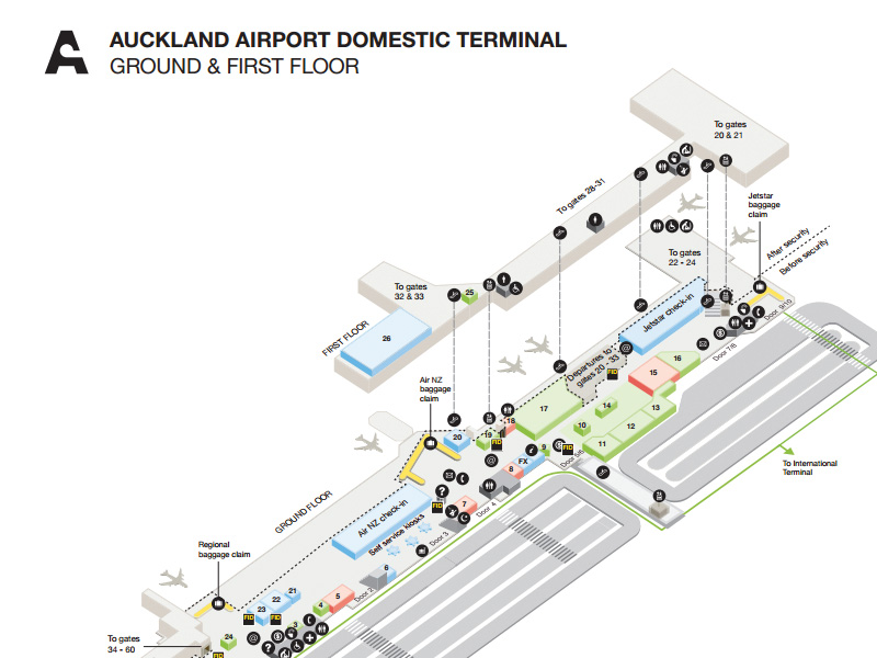 Airport maps Auckland Airport